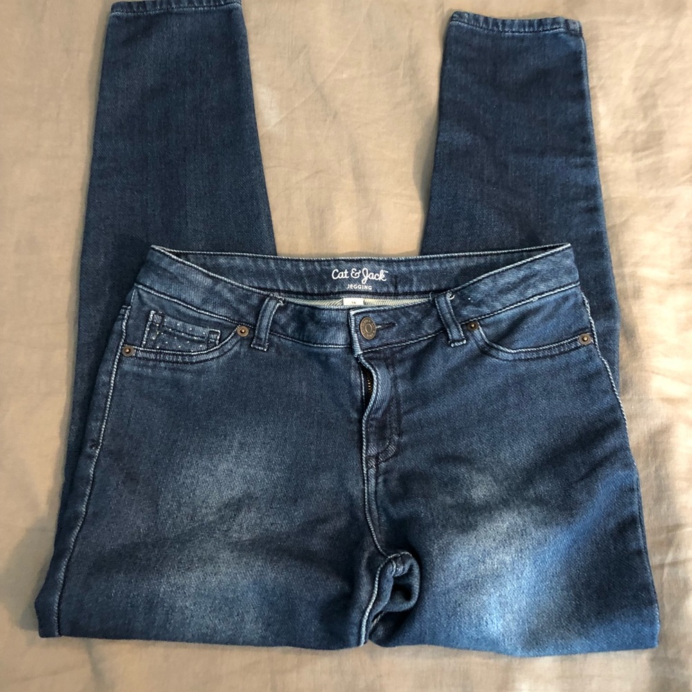 Cat & Jack Patchwork Jeans Adjustable Size 16 - Picture 7 of 8